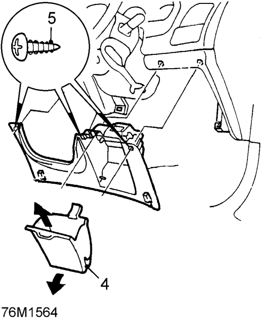 Fascia panel – Remove passenger’s air bag. See RESTRAINT SYSTEMS, Repairs.