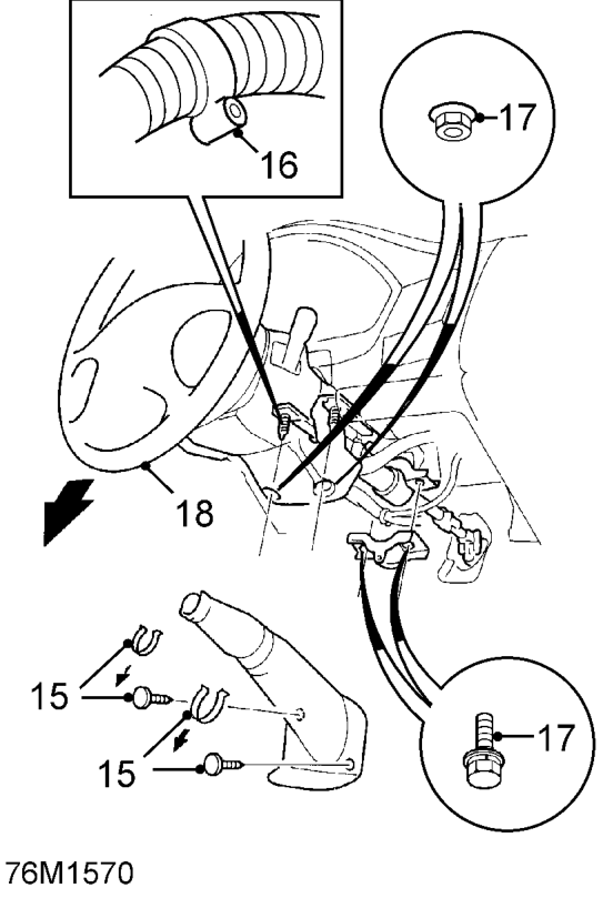 Release clips securing harness to fascia support panel.