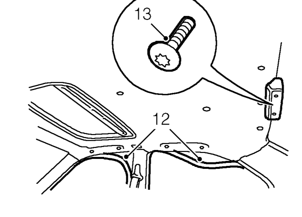 Headlining - 4 door – Remove alarm sensor.