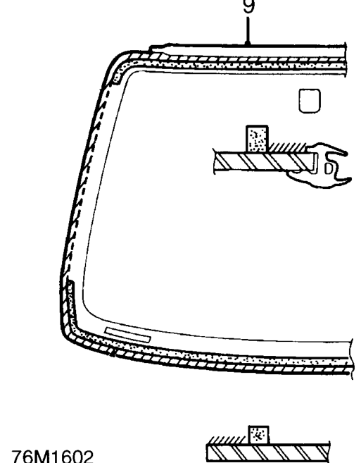 Apply tape from glass to body in four positions shown and cut tape at glass edge for fitti