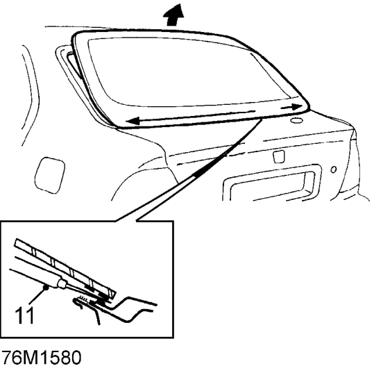 Use cutting wire, attached to handle A inside the screen and to handle B outside the scree