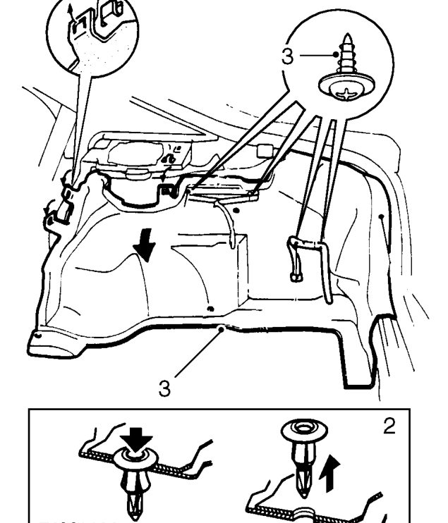 Rear seat belt - side – Remove D/E post finisher. See Interior trim components.