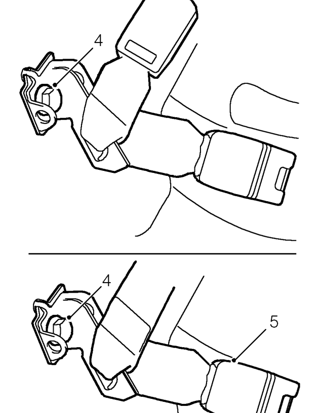 Rear seat belt - centre - 4 door – Remove both ’D’ post upper trim finishers. See Interior trim components.