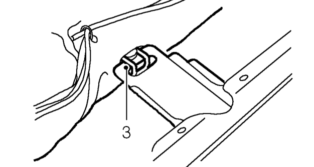 Rear seat cushion - 4 door – Release rear edge of cushion from beneath squab.