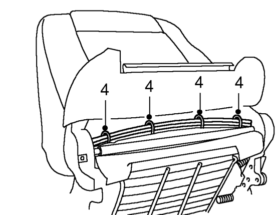 Front seat lumbar support mechanism – Release squab cover retainer from seat frame.