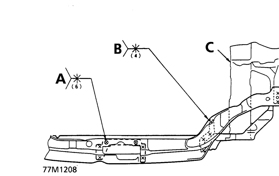 Description – The front bulkhead is joined to the front inner wing and front side frame. It forms the ba