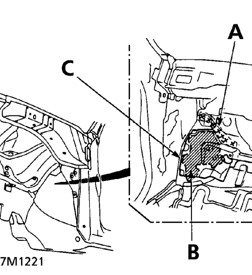 Replacement – Peel off the undercoat. Heat the undercoat at the weld areas of the front inner wing and f