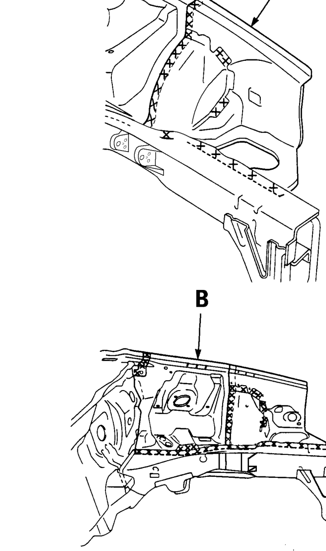 Cut and prise off the front inner wing and spring housing.