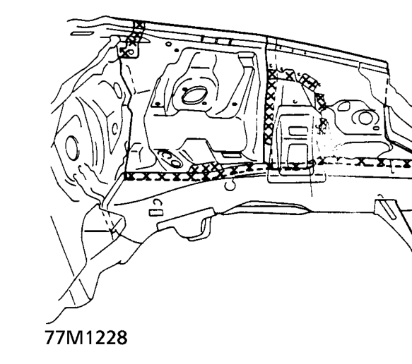 A. Front Pillar Inner Lower B. New Spring Housing C. Dashboard upper side member