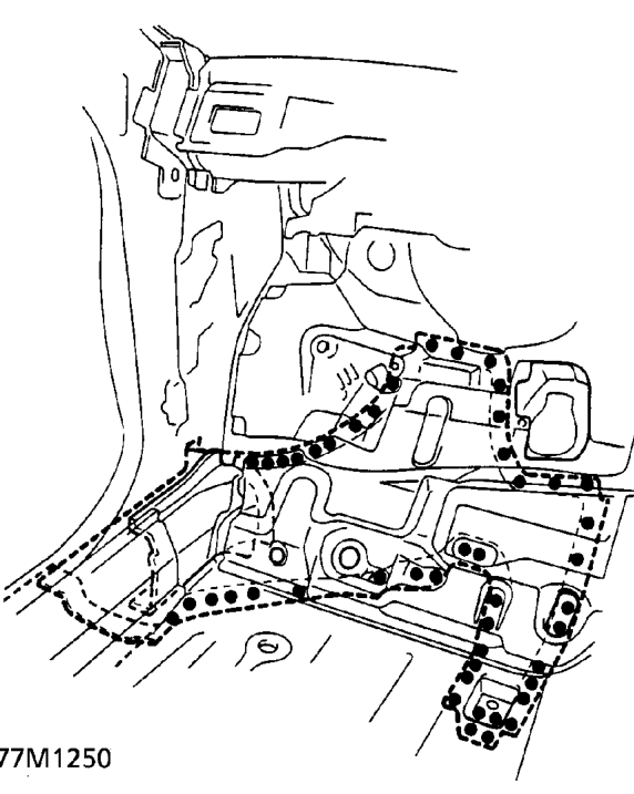A. A Make 5 mm (0.2 in) holes in the MIG weld holes with the outrigger, and plug weld the 
