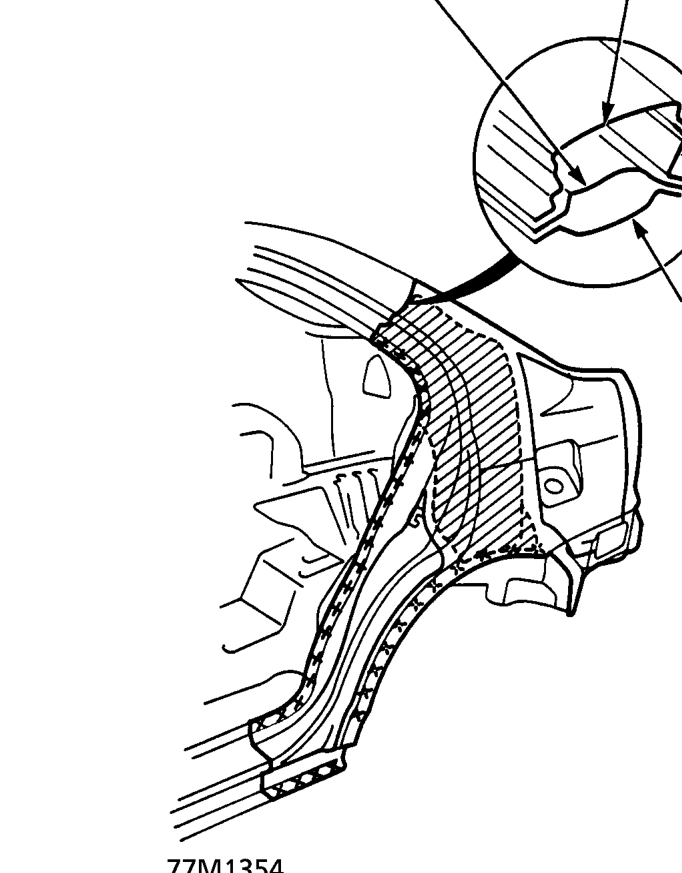 Replacement – Cut and prise off the rear side outer panel.