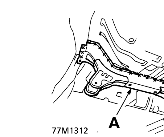 Replacement – Remove the rear floor cross member.