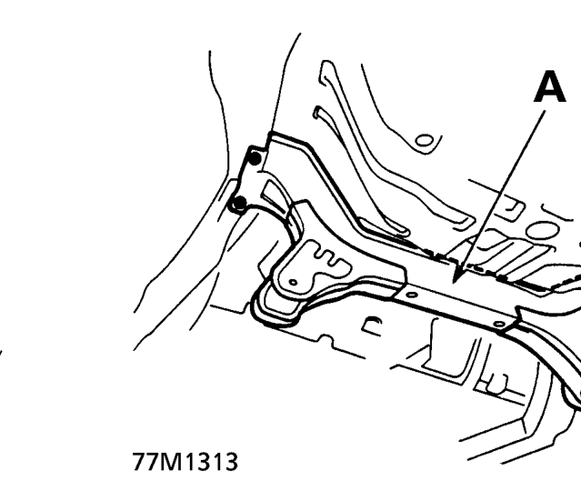 Replacement – Set the new rear floor cross member.