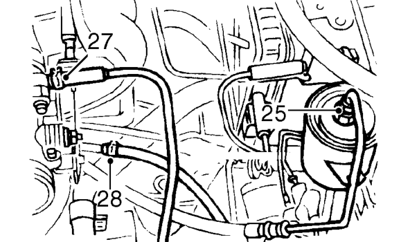 Position absorbent cloth around fuel filter outlet union.