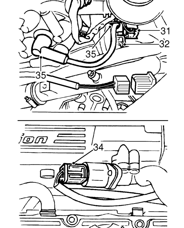Disconnect adapter from fuel rail and discard ’O’ ring.