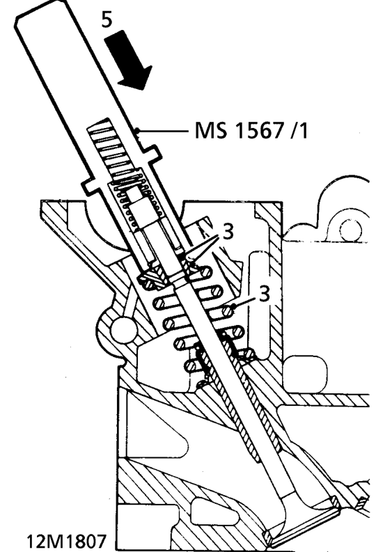 Use tool 18G 1577 to fit oil seal to valve stem.