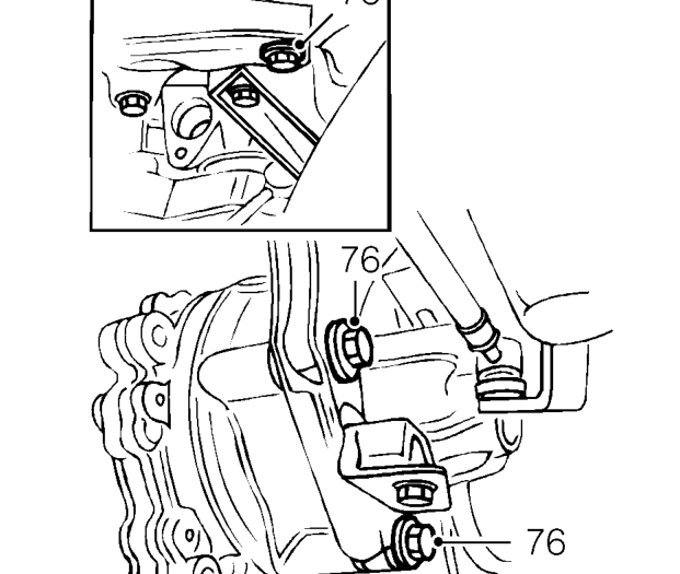 Remove bolts securing engine steady bar to cylinder block and manifold.