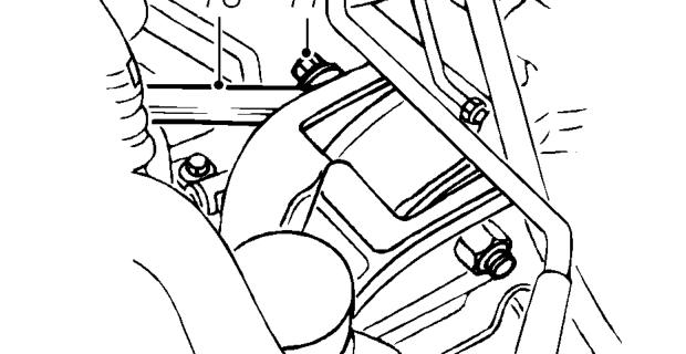 Remove 3 bolts securing engine rear mounting to engine.