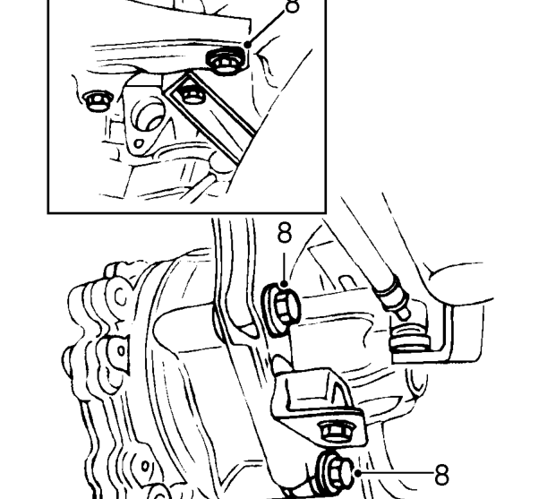 Remove bolt securing engine steady bar to inlet manifold.