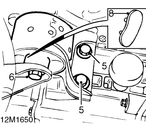 Engine lh mounting – Release evaporative emission canister from mounting bracket.
