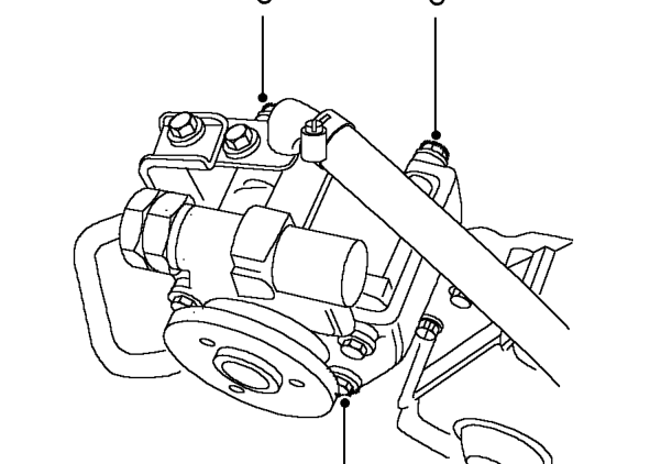 Dipstick tube – Remove PAS pump pulley bolts and remove pulley.