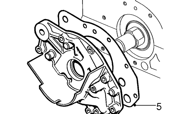 Oil pump – Remove and discard 9 bolts securing oil pump to cylinder block.
