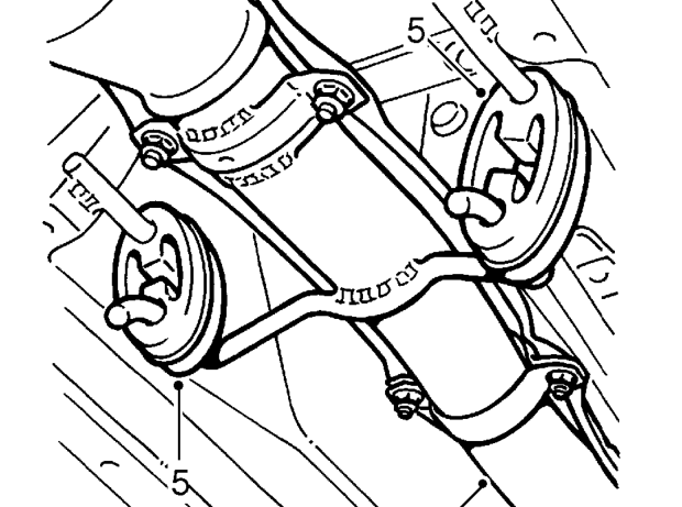 Intermediate pipe – Release intermediate pipe from catalytic converter. Remove and discard gasket