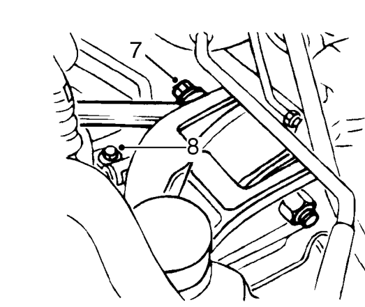 Power steering rack – Remove bolt securing engine steady bar to cylinder block.