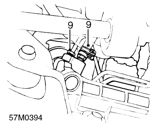 Position container beneath steering rack.