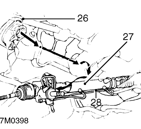 Lower steering rack sufficiently to release pinion shaft from body aperture.
