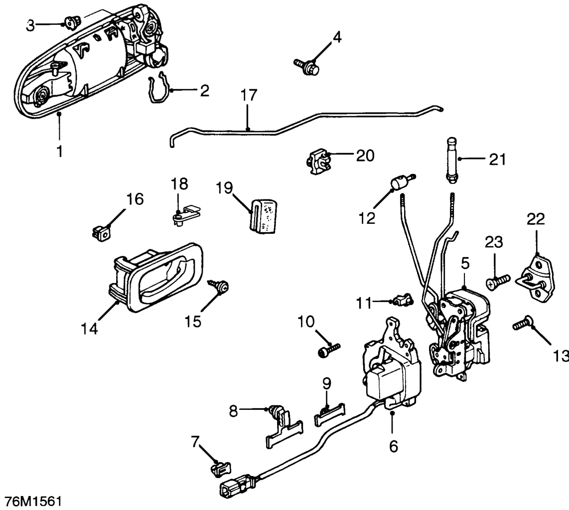 Front door central locking components
