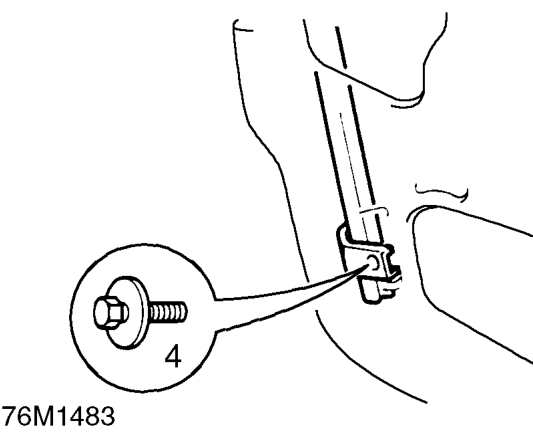 Front door latch – Disconnect door lock multiplug, release multiplug and harness clips from door.