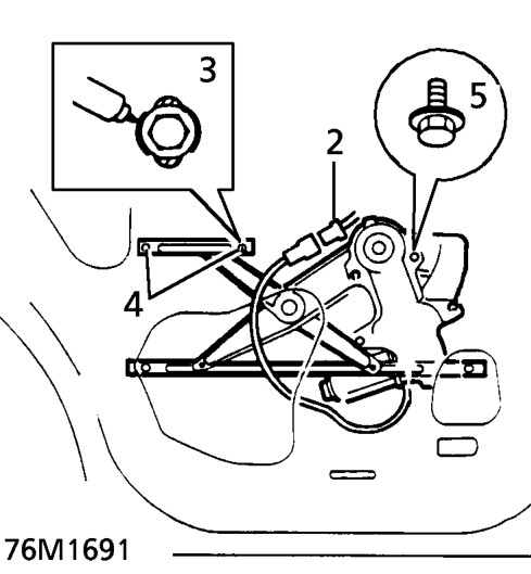 Power windows – Remove rear door glass. See this section.