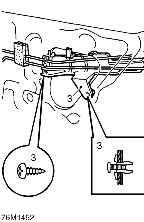 Rear door outside handle – Release top edge of plastic sheet from rear of door.