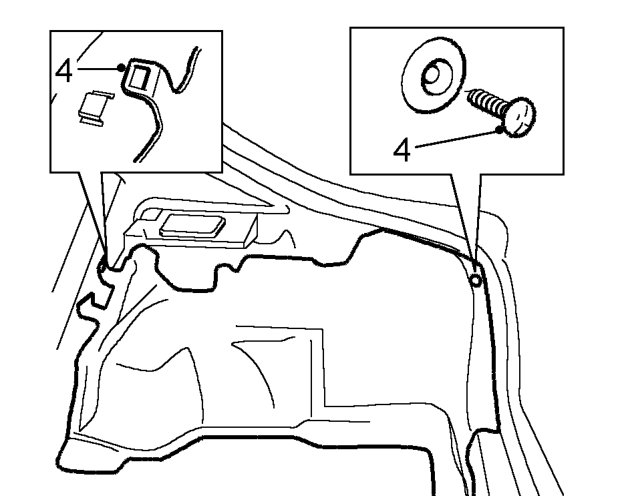 Boot lock release cable – Depress pins, release studs and remove luggage compartment centre trim.