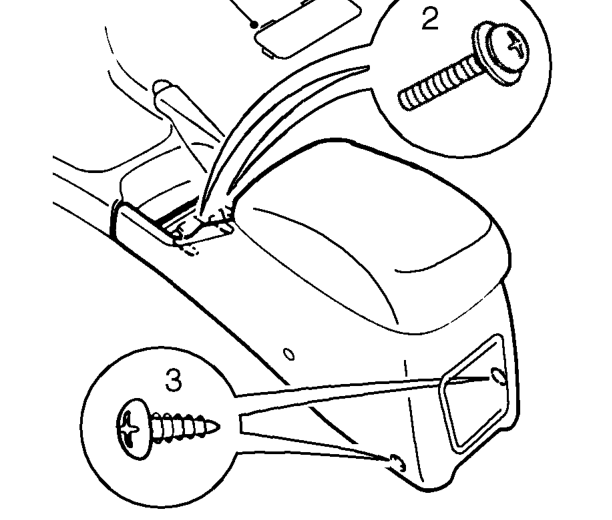Rear console – Slide both front seats forward for access.