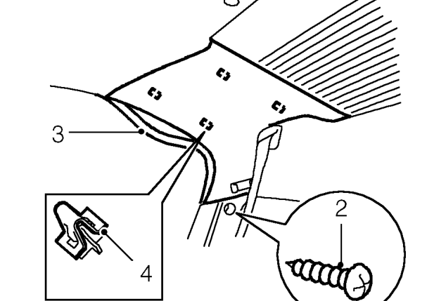 ’d’ post upper trim finisher - 4 door – Release rear seat squab from catch and fold seat forward.