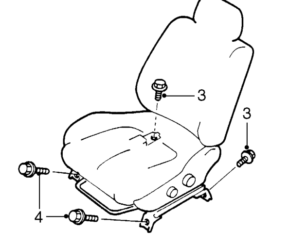 Front seat – Remove cover from rear of front seat inner runner.