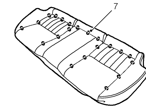 Cushion cover rear seat - 4 door – Position rear seat cushion facing upwards on work surface.