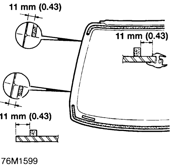 Position and secure upper moulding to windscreen glass.