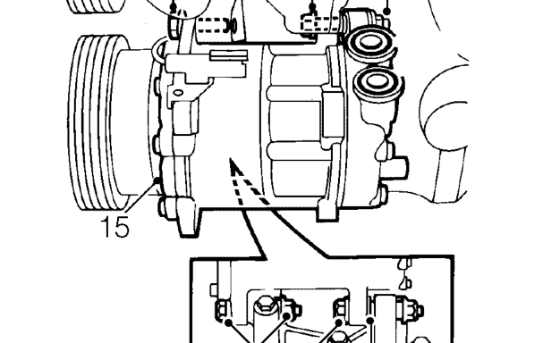Compressor - ’t’ series – Remove drive belt tensioner. See ELECTRICAL, Repairs.