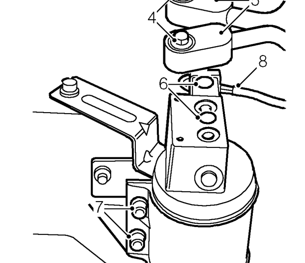 Receiver drier - ’t’ series – Remove bolt securing air intake hose to battery tray.