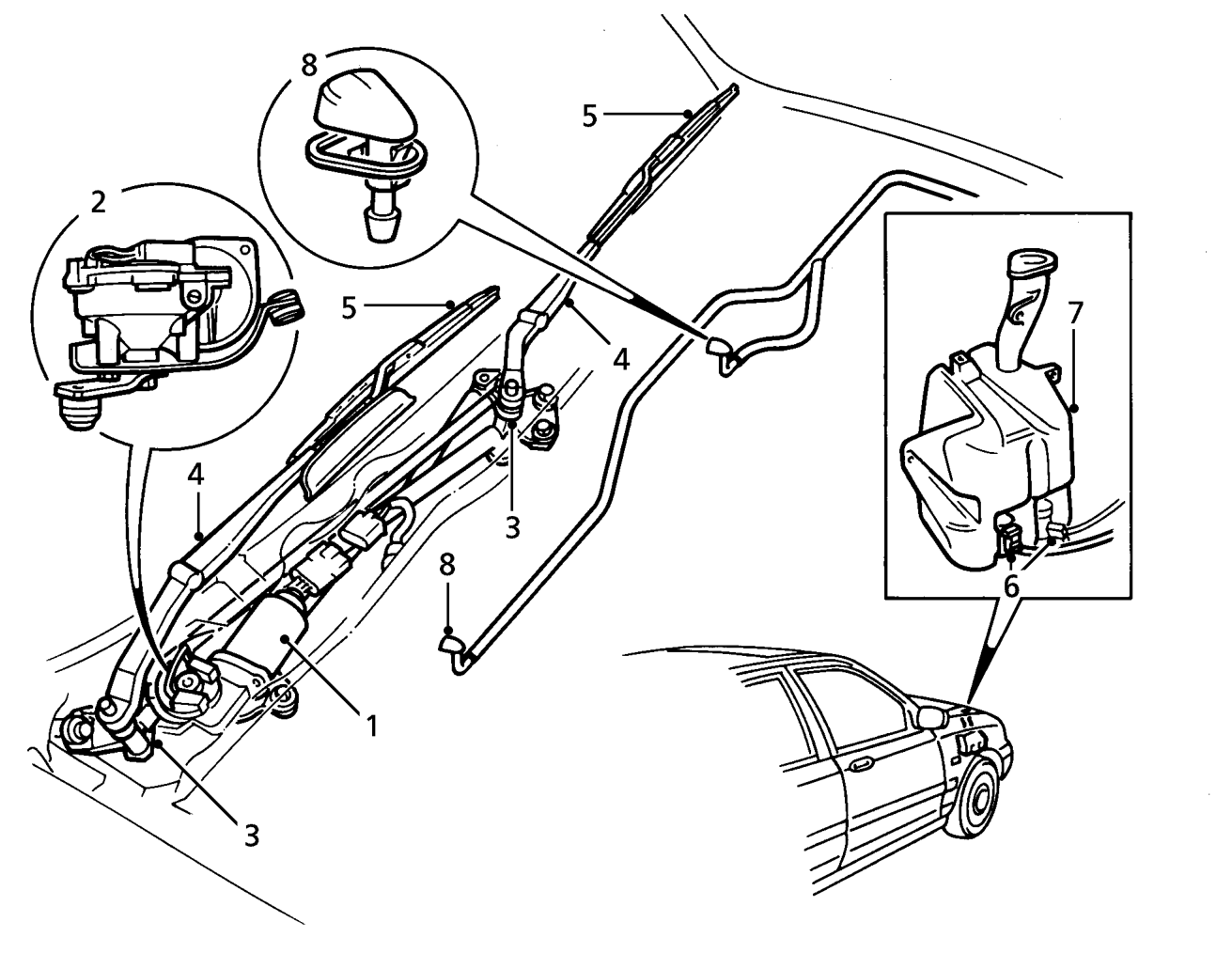 Windscreen washer and wiper operation
