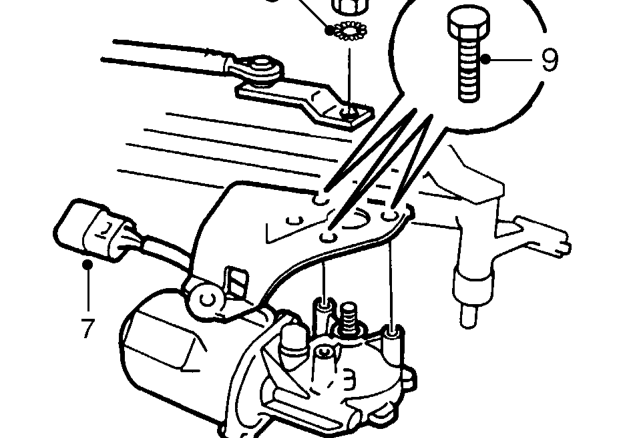 Remove 4 bolts securing wiper motor and linkage. Remove motor and linkage.