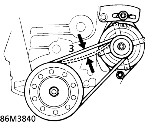 Alternator drive belt adjust - ’d’ series – Raise front of vehicle.
