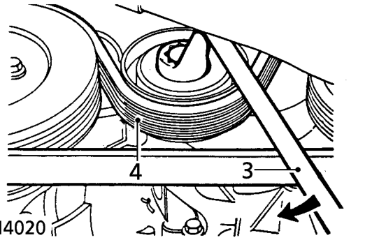 Drive belt - ’t’ series without air conditioning – Remove underbelly panel. See BODY, Exterior fittings.
