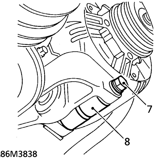 Alternator - ’d’ series – Remove bolt securing alternator to adjustment bracket.