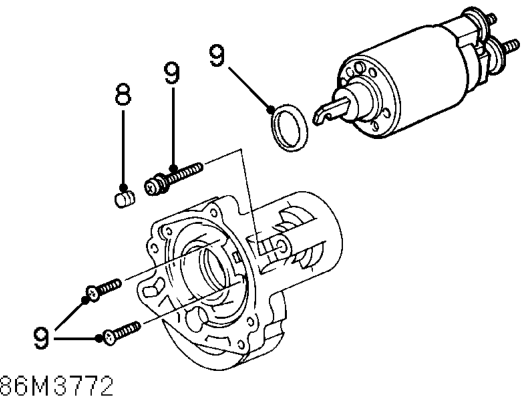 Starter solenoid ’d’ series – Remove overrun clutch assembly.