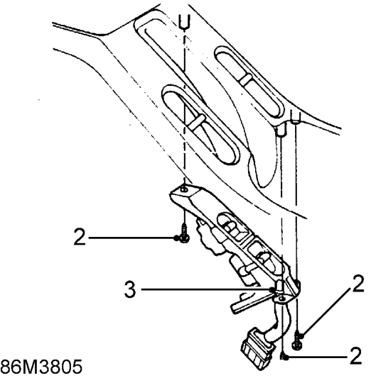 Front and rear door window switch – Remove rear console. See BODY, Interior trim components.