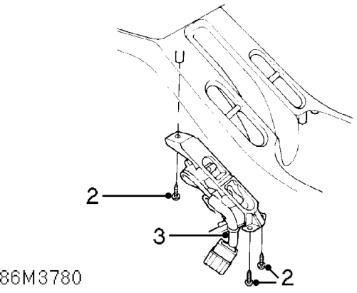 Window master switch – Remove rear console. See BODY, Interior trim components.